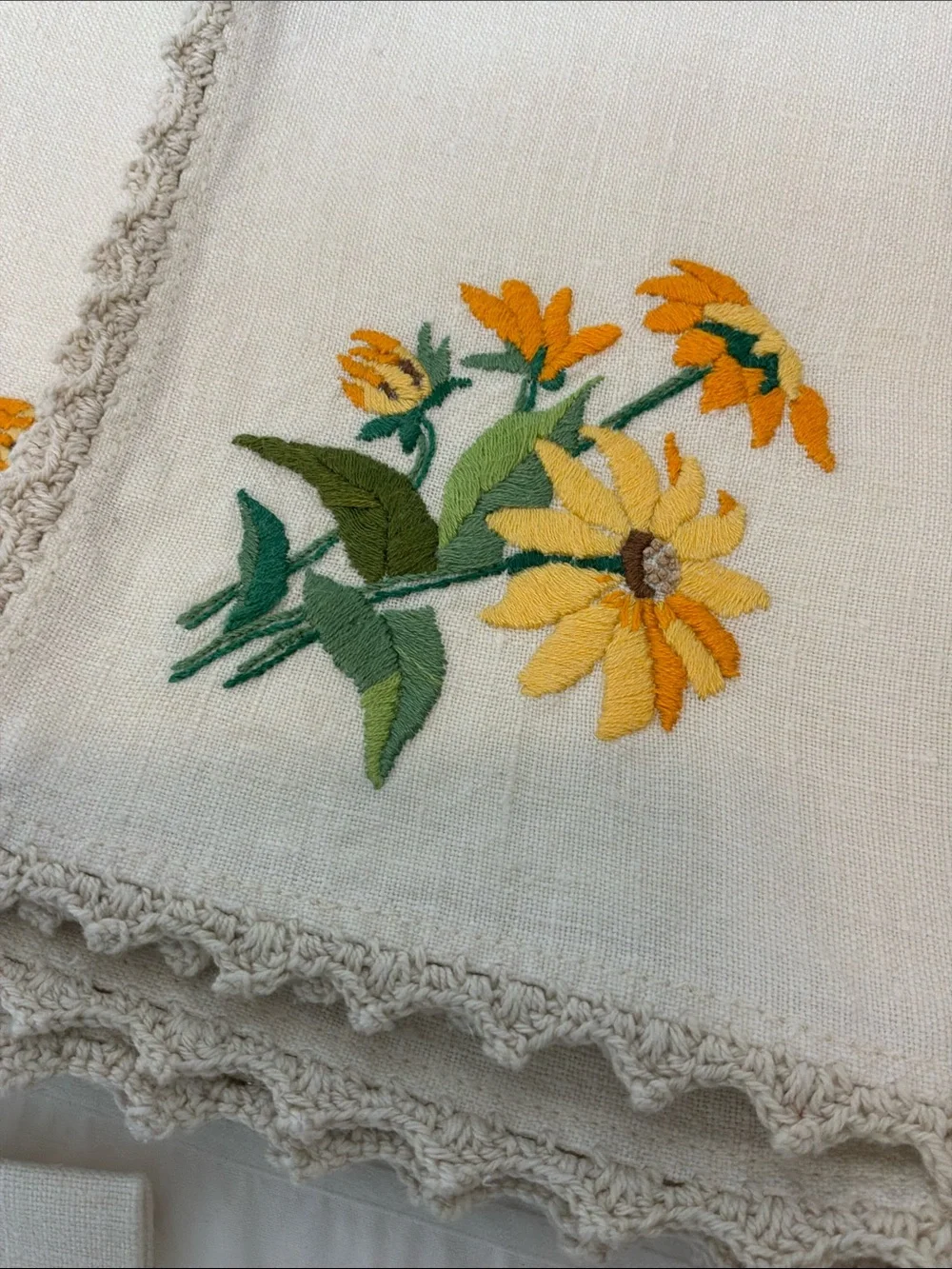 Vintage Hand Embroidered Napkins and Placemats Set